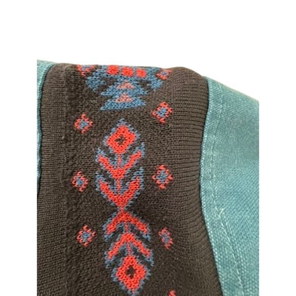 "CARHARTT" Vintage Thermal Lined Firm Duck JRO 455 Teal Blue AZTEC Jacket SZ L - Picture 10 of 16